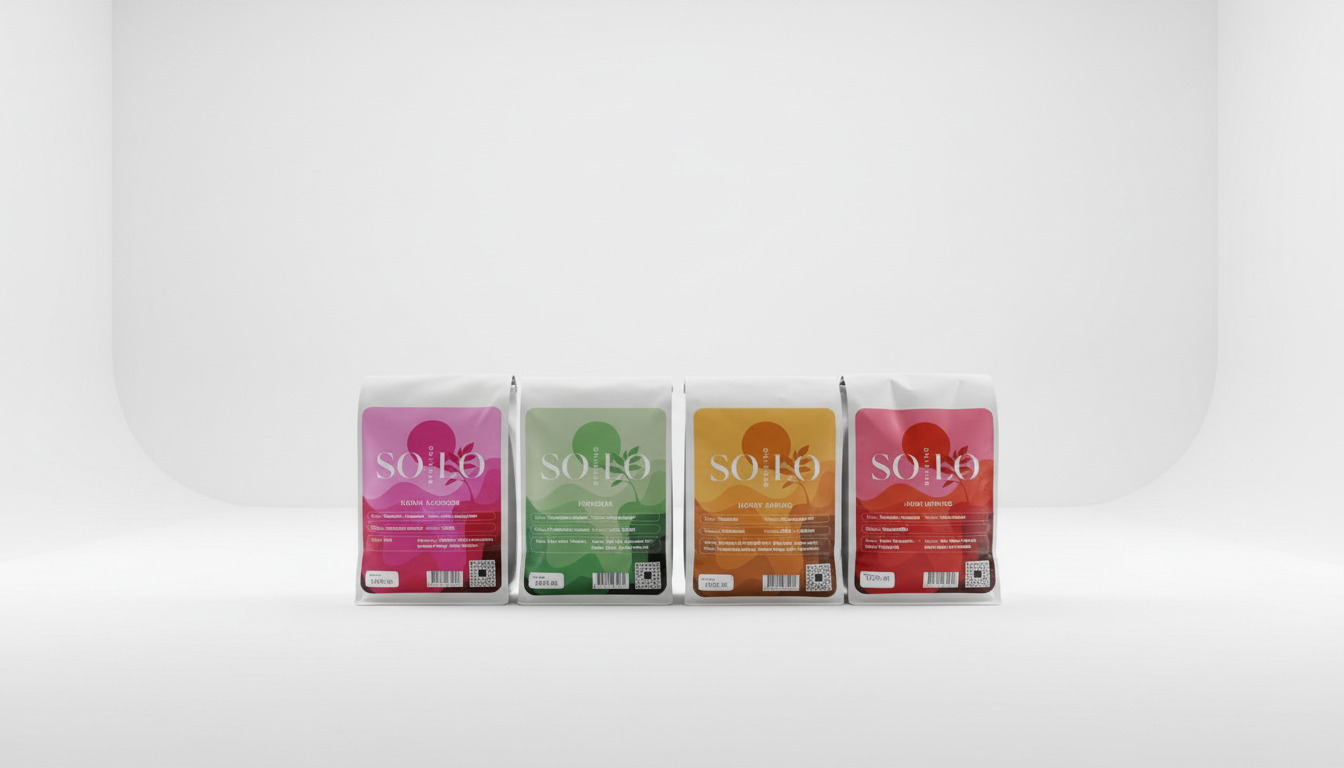 1kg bags on white studio background