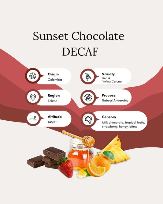 Chocolate Sunset Descafeinado - Caturra Vermelho e Amarelo, Colômbia