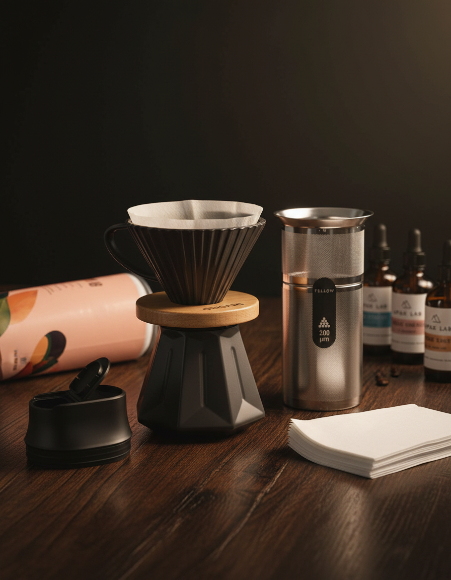 Close-up of Kit Brewer Pro components