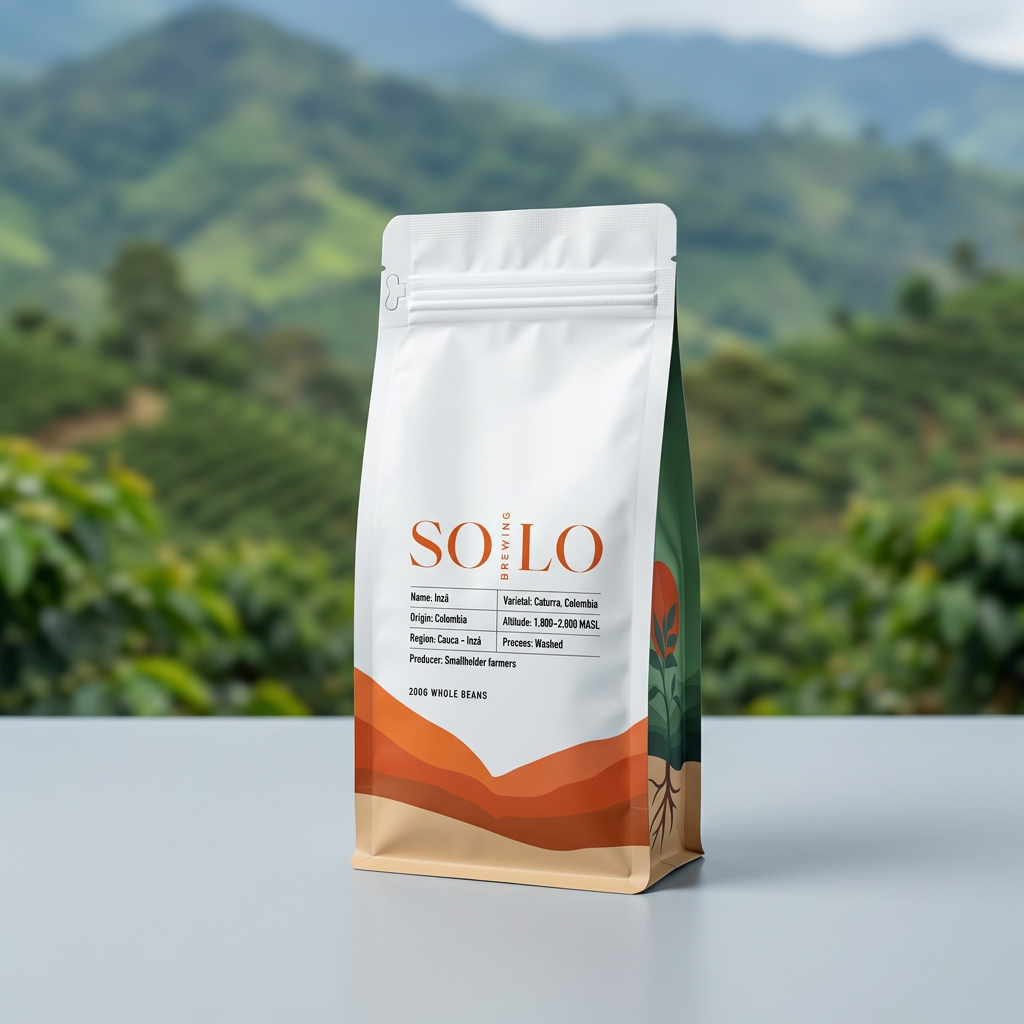 Inzá packaging based on Balaycho’s orange pouch